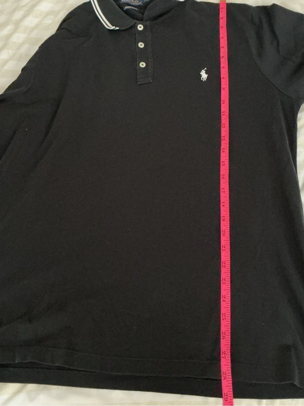 Ralph Lauren Black Polo Shirt with White Trim